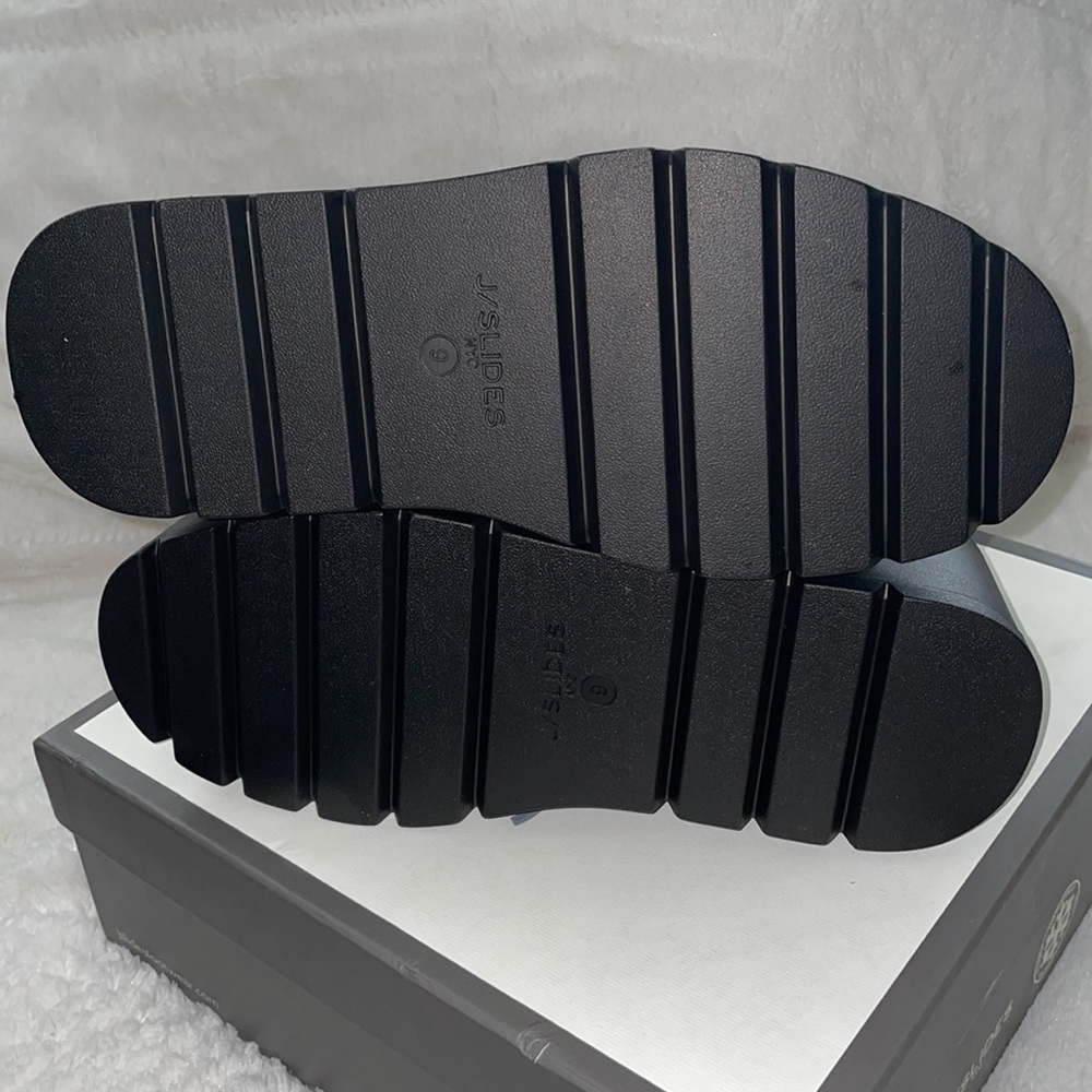 NWT J/SLIDES VICKY Black Leather Platform - Picture 15 of 16
